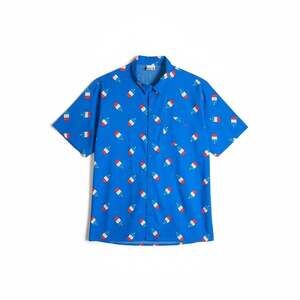 Isaac Morris Limited IML Mens Blue Popsicle Print Short Sleeve Button Down Shirt